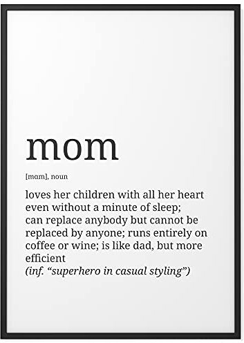 Papierschmiede® Definition Mom, B2 (50x70 cm) Poster für Wohnzimmer, Schlafzimmer, Küche, Esszimmer, Wandbild Geschenk Wanddeko Spruch English - ohne Rahmen