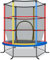 COSTWAY Trampolino Elastico Bambino in Acciaio, Tappeto Elastico Bambini da Esterno e da Interno, con Rete e Cusicnetti Antiscivolo (Colorato, 165 x 165 cm)