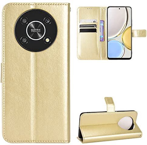 BellaCase Honor Magic 4 Lite/X9 5G Coque [Étui Portefeuille] [Fonction Support] [Slots pour Cartes] [Couverture à Rabat Magnétique] Compatible avec Le Smartphone Honor Magic 4 Lite/X9 5G(d'or)