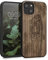 kwmobile Hülle kompatibel mit Apple iPhone 13 Hülle - Holz Case - Handy Cover - TPU Handyhülle in Dunkelbraun Tiger Palmen