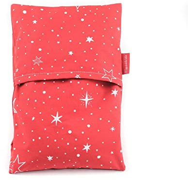 Thermo-Fußsack für die Mikrowelle | hilft, Muskelschmerzen durch trockene Hitze zu lindern | Bezug aus 100% Baumwolle, Rot Weihnachten (23 x 15 cm, ohne Aroma)
