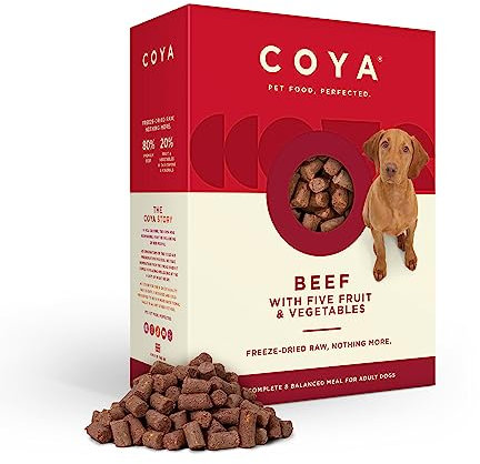 COYA Freeze-Dried Dog Food, Beef (750g) Hypoallergenic & Grain Free, 80% Meat & 20% Fruit & Vegetables | Easy Complete Raw Solution