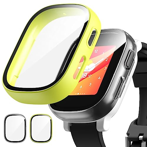 2 Stück Hülle für XPLORA X6 Play Schutzhülle mit Displayschutz, Schutz 360° Rundum Gehäuse Hart und HD Gehärtetes Glas Kratzfest Case Zubehör für Kinder Uhr, Mädchen/ Jungen