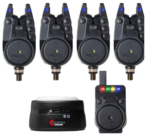 Prologic C-Series Pro Alarm Set 4+1+1 All Blue - Bissanzeiger Set, Bissmelder zum Karpfenangeln, Angelzubehör