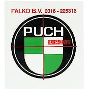 Logo 40mm schwarz/weiß/grün für Puch