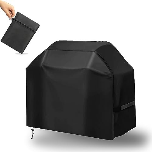 PRELGOSP Bbq Cover for Outdoor, 420d Oxford Fabric Heavy Duty Barbecue Covers, Gas Grill Cover Fits Weber Bbq, Char Broil, Outback & More, Waterproof, Rip-Proof & UV Resistant,145x61x117cm