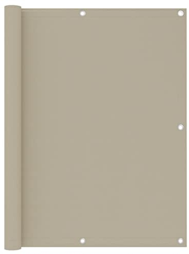 KTHLBRH Balkon-Sichtschutz Beige 120x500 cm Oxford-Gewebe, Sichtschutz Zaun, Balkonmarkisen, Balkonsichtschutz - Privatsphäre und stilvolle Dekoration für Ihren Balkon