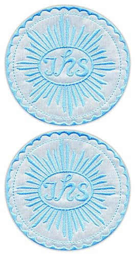 Set mit zwei – Host IHS – Blau – zum Aufbügeln auf der Rückseite – bestickter Aufnäher/Abzeichen/Emblem