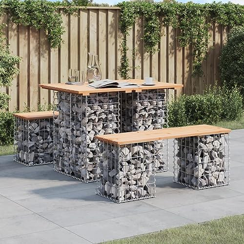 LAPOOH Banc de Jardin Design de Gabion 100x70x72 cm Bois Massif de pin,Banc De Jardin,Banc De Jardin Exterieur,Banc De Jardin Exterieur