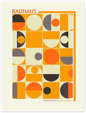 Bauhaus - Panton Orange Poster von Mandy Reinmuth 50 x 70 cm Orange Wandbilder Wanddeko