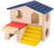 SUPYINI Kleines Hamster-Labyrinth-Holzhaus, Doppeldecker-Hamsterhaus mit Rutsche, Kletterspielzeug, Kleines Tier-Holzhaus Zum Spielen
