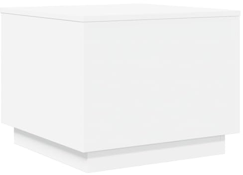 vidaXL Couchtisch mit LED-Leuchten Weiß 50x50x40 cm