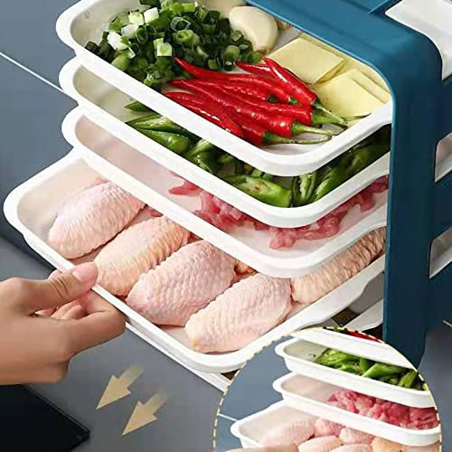 Qukaim Estante para verduras de cocina, montaje en pared, organizador de platos de preparación de 6 capas, estante para suministros de cocina