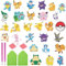 COQOYO Diamond Painting Kinder Sticker Set, 28pcs 5D Diamantmalerei Aufkleber Bilder, Cartoon Anime Mini DIY Diamant Mosaikherstellung Basteln Kit für Jungen Mädchen Anfänger Geburtstag Geschenke