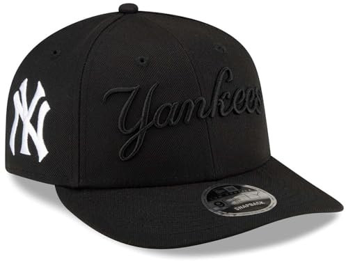 New Era NY New York Yankees 9FIFTY LP Low Profile X Filz Snapback Cap Verstellbare Mütze Schwarz, Schwarz, Einheitsgröße