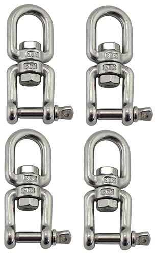 HANABASS 4 Stück Drehhaken hängender Wirbel Spinnring Metalle Riegel ladeneinrichtung pflanzenaufhänger kettenständer Haken zum Aufhängen Drehgelenk aus Metall praktischer Schwenker