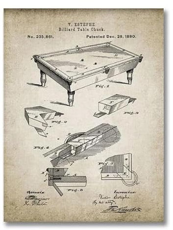 Vintage Billard Poster Und Drucke Snooker Queue Billardtisch Blaupausen Kunst Leinwand Malerei Billard Zimmer Wand Kunst Dekor A2 40X50Cm Kein Rahmen