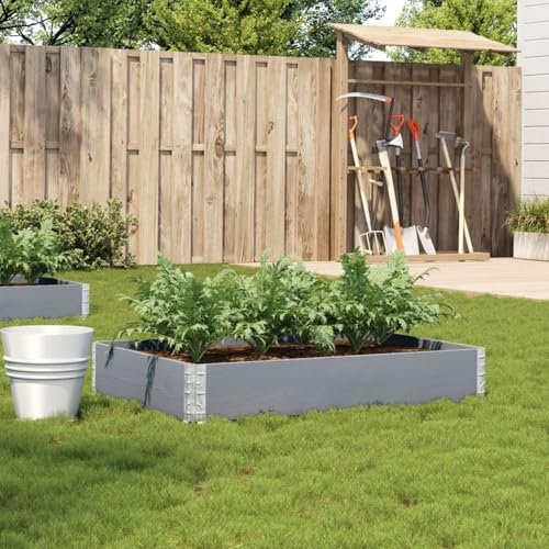 Sufrk Jardinière Gris 120x80 cm Bois Massif de pin Jardiniere sur Pieds,Bac avec Treillis,Jardiniere Terrasse