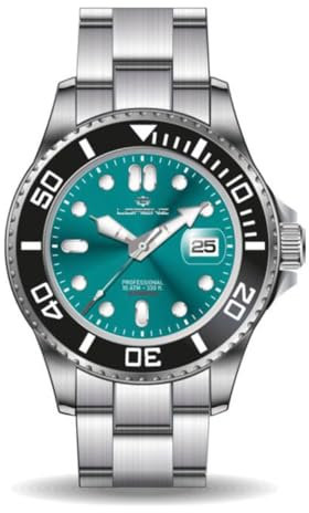 Lorenz Diver Automatic 26168DD Herrenuhr Edelstahl Automatik Taucher 100 Meter, silber / schwarz, Modern