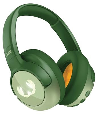 Fresh 'n Rebel Clam Junior, Bluetooth-Kopfhörer für Kinder mit aktiver Geräuschunterdrückung, sicherer Klang (<85dB), Mit Audiokabel und Aufklebern, LED-Lichteffekt. 60 Std. Spielzeit (Lucky Lizzard)