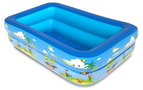 Piscina Hinchable Infantil,Piscinas Infantiles para Niños,Piscina Rectangular para Jardín,Piscina Inflable Niños para Fiesta de Verano en La Piscina Interior Exterior