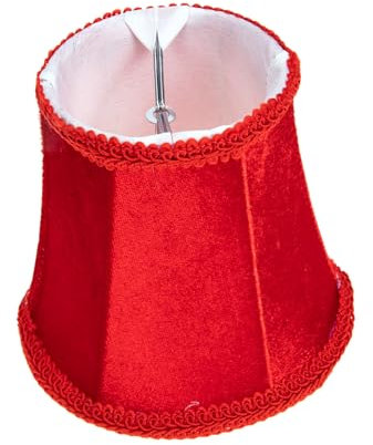 Homoyoyo Samt Lampenschirm Für E14 Lampen – Ersatzschirm Für Tischlampe - Wandlampe - Stehlampe Und Pendelleuchte – Stilvolle Rot Samtlampe Perfekte Lampenabdeckung Für Jeden