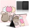 Tablet Cover per Samsung Galaxy Tab A8 10,5 2022/2021 SM-X200/X205, Cute Cartoon Cat Pusheen Motivo Moda Design con Funzione Pelle PU Holder Flip con Regolabile Tablet Protezione Antiurto Case, Rosa