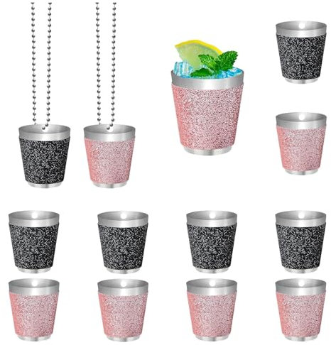 12 Stück Schnapsglas Zum Umhängen Schnapsgläser Edelstahl Mit Kette 30ml Schnapsglas Zum Umhängen Kleines Schnapsglas Mit Umhängeband Für Hochzeitsfeier, Geburtstagsfeier, Bachelorette Party