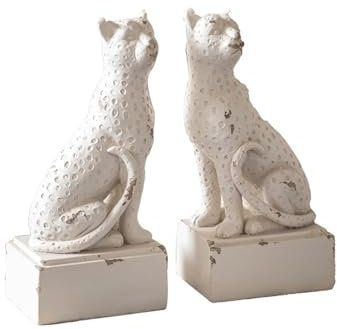 Serre-livres modernes uniques en résine en forme de chat rustique et charmant pour la décoration de la maison