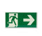 Señal de salida de emergencia, Señal Evacuación Homologada, Salida flecha Luminiscente, Señal de Flecha Inferior, Señal de Rescate de Ruta de Escape Autoadhesiva Aluminio, 300x150 mm (A la derecha)
