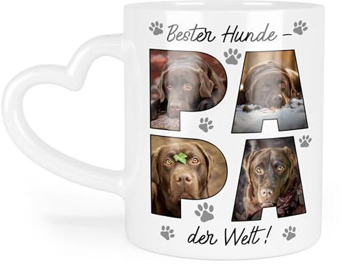 Kiddle-Design Tasse avec photo et nom personnalisables, pour propriétaires de chiens, amoureux des chiens, cadeau pour la fête des pères et un anniversaire, pour maître