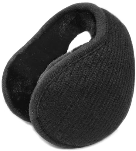Winter Men Earmuffs, Foldable Ear Muffs for Men & Women, Unisex Warm Knit Fleece Ear Warmers, Classic Portable Windproof Winter Ear Covers for Sports Running Cycling Skiing Outdoor Activities