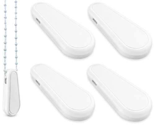 4Pcs Vertical Blind Weights, 4-Pack Vertical Blind Cord Weights for Window Treatments, Blind Cord Tangling and Maintaining Alignment, 8.3 cm x 3.4 cm White Vertical Blinds Weights