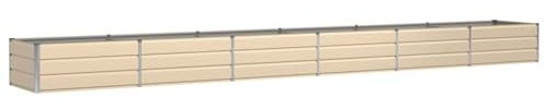 vidaXL Pflanzkübel Elfenbein 600 x 80 x 45 cm Stahl, Garten und Terrasse gestalten, Modern, Langlebig, Umweltfreundliche Lösungen, Außenbereich kreativ aufwerten, Ideen für Dein Zuhause