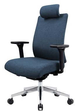 Jan Nowak Ergonomischer Bürostuhl Schreibtischstuhl mit Lendenstütze | Drehstuhl für Büro und Home Office mit 4D Armlehnen, 3D Kopfstütze, verstellbarer Sitztiefe und atmungsaktivem Stoff