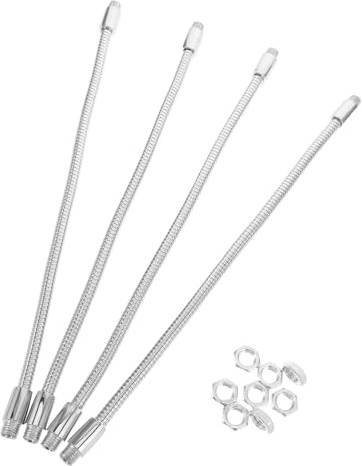 UPKOCH 4pcs Flexible Gooseneck Microphone Extension Tubes with M8 Thread, Metal Iron Construction for Steady Support and Enhanced Reach, for Mic Holders in Music Performances and Home