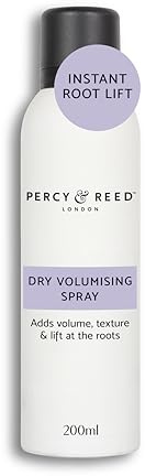 Percy & Reed Dry Volumising Hair Spray 200ml, Hair Volume Spray | Instant Root Lift, Lightweight, Long-Lasting Hold, Adds Bounce and Texture, UV and Humidity Protection, Non-Sticky