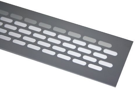 Ventilation Grill / Radiator Top Plate / 60 x 480 mm / Aluminium / Anodised Silver