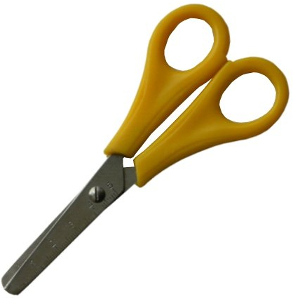 Kinder Bastelschere RUND für Rechtshänder - Freie Farbauswahl - (Gelb)