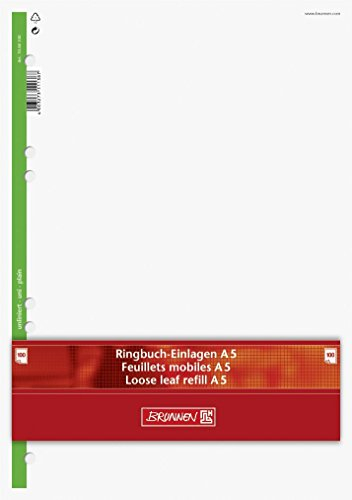 Ringbuch - Einlagen/Papier BRUNNEN 100 Blatt - unliniert - A5 (14,8 x 21,0 cm)