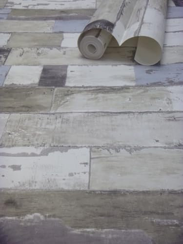 Natural Wood Panel Effect Wallpaper