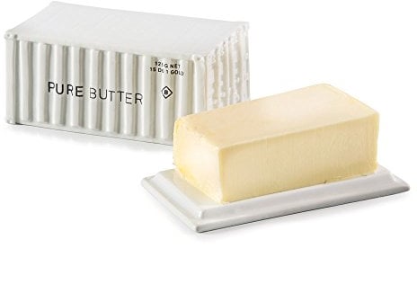 Donkey Products Butterland Butterfahrt, Butterdose, Butterbehälter, Butter Dose, Porzellan, für 125g Butter, 210711