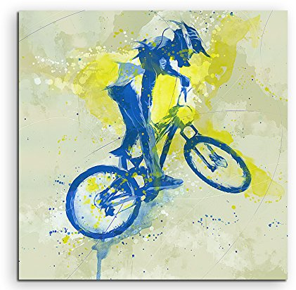 Paul Sinus Art MTB 60x60cm SPORTBILDER Splash Art Wandbild Aquarell Art