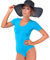 Evoni Damenbody mit kurzen Ärmeln und Rundhals I Damen T-Shirt I Bodysuit Women I Unterzieh-Body I Kurzarm-Body mit optimaler Passform Türkis S