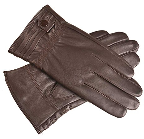 YISEVEN Herren Touchscreen Lammfell Lederhandschuhe mit Warm Gefüttert Elegant Handschuhe Winter Leder Autofahrerhandschuhe Touchscreen Warm Männer Geschenk, Braun XL/10.0