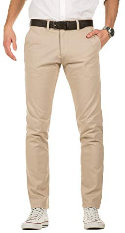 Yazubi Herren Chino Hose, Slim Fit, Modell Kyle, Chinohose mit Gürtel