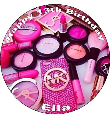 Makeup 2 Personalised Pre Cut Edible Icing Cake Topper 7.5 inch