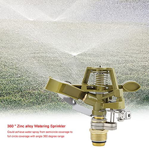 Garten Sprinkler Bewässerung 360° Zinklegierung Einstellbar Pulsationssprenger Garten-Impulsregner Rasensprenger Wasser Bewässerung für Garten Rasen Gras Pflanzen Landschaft Ausrüstung