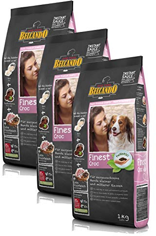 Belcando Hunde Trockenfutter - Adult Finest Croc mit Ente 3X 1kg - Getreidefrei Hundefutter für Junge Hunde - leichtverdaulich und Premiumqualität