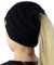 WEKNOWU Damenhut, Soft Stretch Zopfmuster Unordentlich High Bun Pferdeschwanz Mütze (Schwarz)